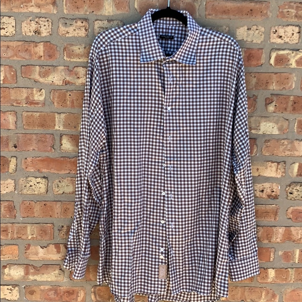 Mark Shale: Brown and White Button down